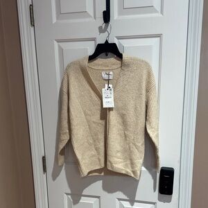 Zara Cream V-Neck Sweater